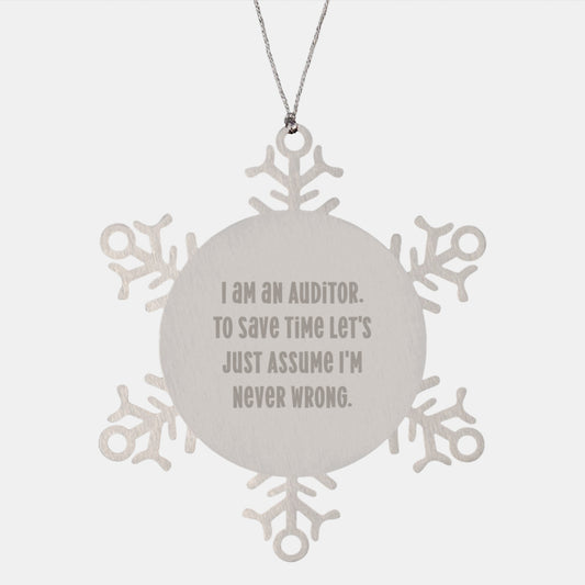Stainless Steel Snowflake Ornament for Coworkers – Auditor Idea Gift - Image 1