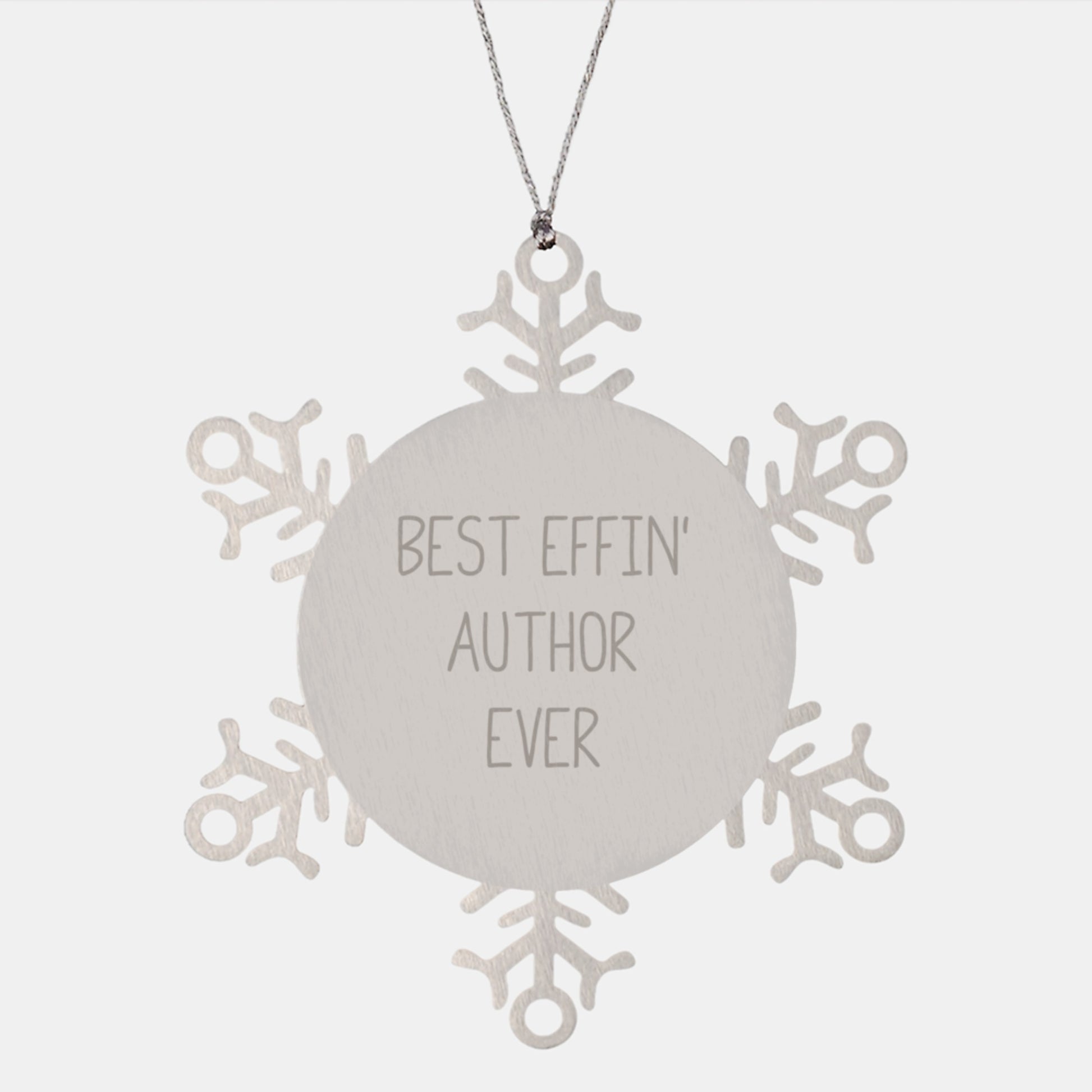 Unique Author Gifts from Friends - Funny Best Effin' Author Ever Snowflake Ornament, Christmas Unique Gifts for Author - Image 1