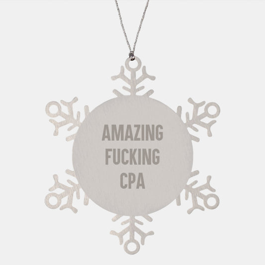 Christmas Unique Gift CPA Snowflake Ornament for Her Premium Present - Image 1