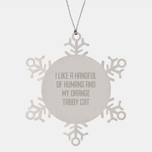 Funny Orange Tabby Cat Snowflake Ornament Gifts for Men Women Christmas Unique Presents from Friends Family - Image 1