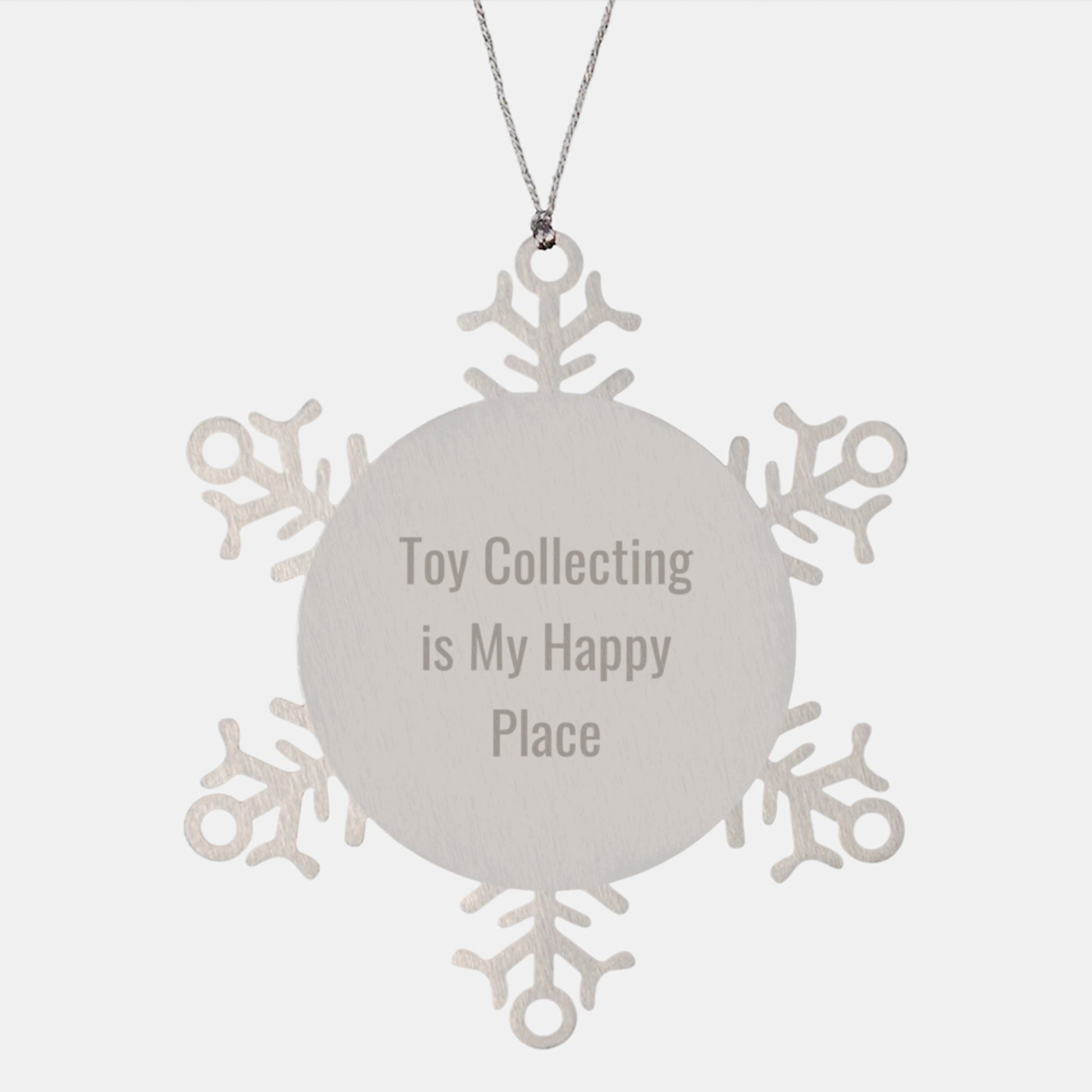 Toy Collecting Gifts from Men to Friends, Snowflake Ornament, Christmas Unique Decorations, 'Toy Collecting Is My Happy Place' Quote - Image 1