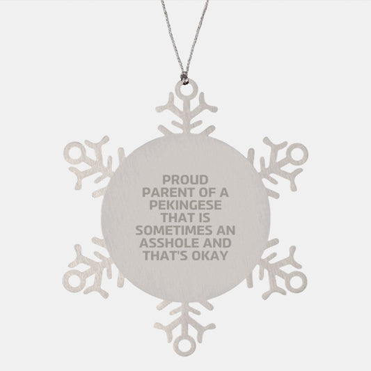Favorite Christmas Ornament Gift for Kids Proud Pekingese Parent Quote - Image 1