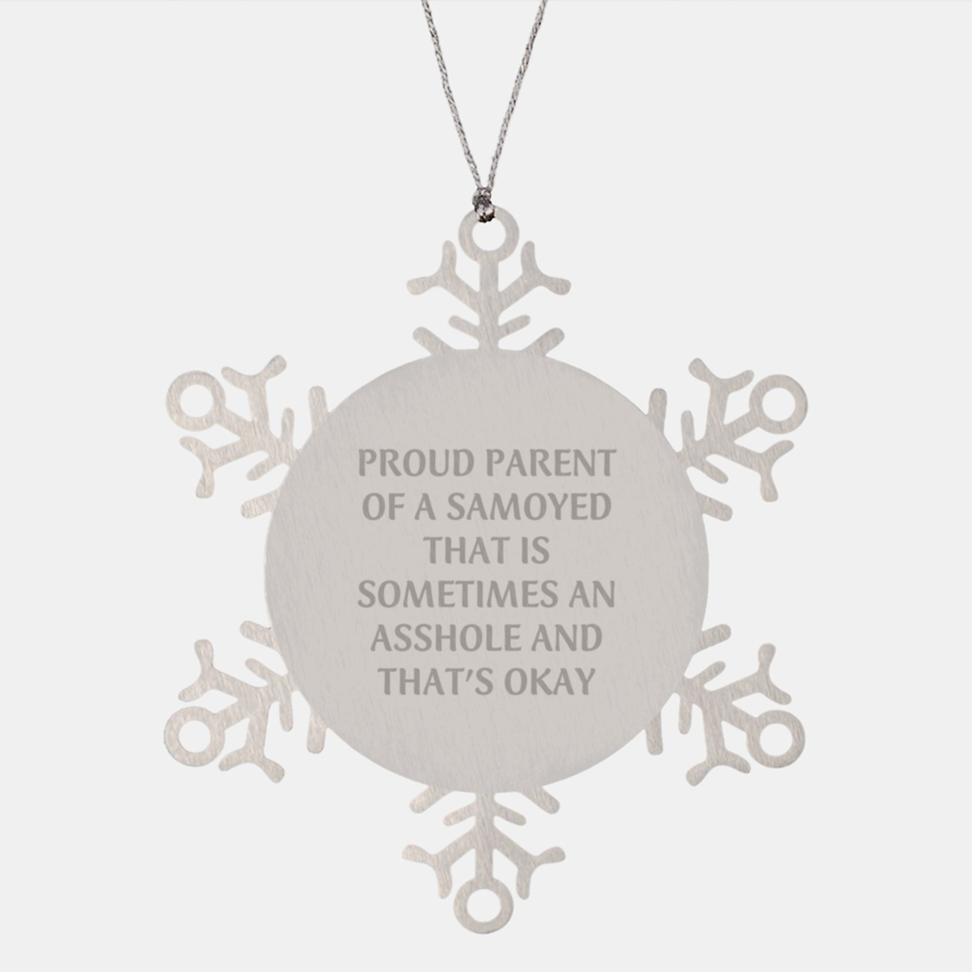 Funny Samoyed Dog Gifts, Snowflake Ornament for Proud Parents, Christmas Unique Presents from Men to Family - Image 1