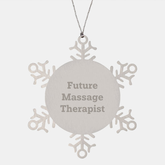 Funny Future Massage Therapist Gifts from Women, Funny Snowflake Ornament for Massage Therapist, Christmas Unique Gifts - Image 1