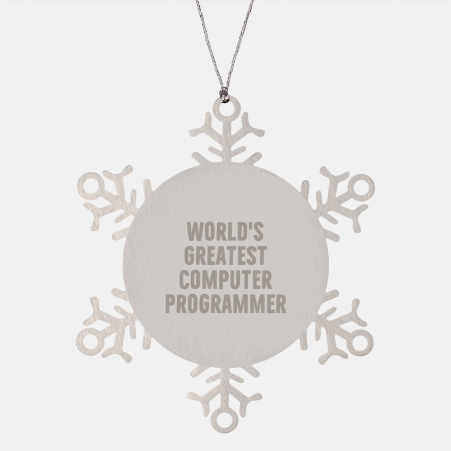 Funny Quotes for Computer Programmers, Snowflake Ornaments, Christmas Unique Gifts from Friends, Family, Coworkers, Inspirational World's Greatest Computer Programmer - Image 1