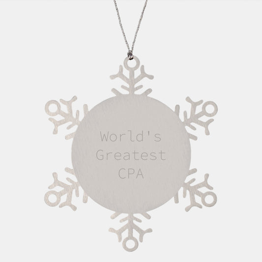 Funny CPA Gifts, World's Greatest Cpa Snowflake Ornament, Christmas Unique Gifts from Friends for CPAs - Image 1