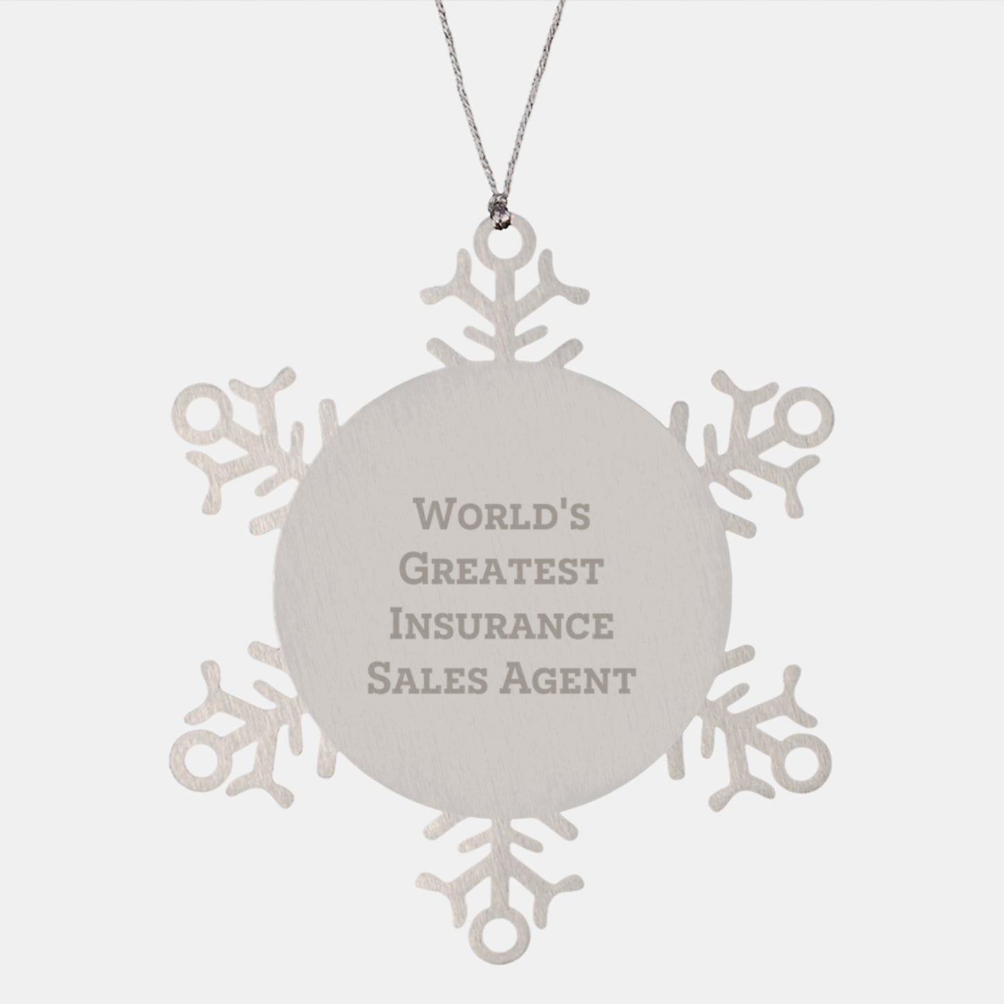 Funny Insurance Sales Agent Gifts from Family, World's Greatest Insurance Sales Agent Snowflake Ornament, Christmas Unique Gifts for Insurance Sales Agent - Image 1