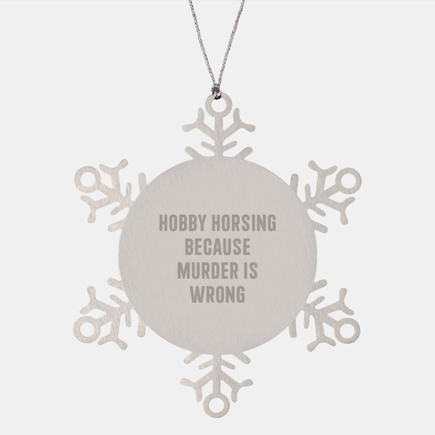 Hobby Horsing Christmas Unique Gifts from Men, Women, Friends, Coworkers, Family - Funny Snowflake Ornament, Stainless Steel, Shatterproof, Unique Gift for Hobby Horsing Lovers - Image 1