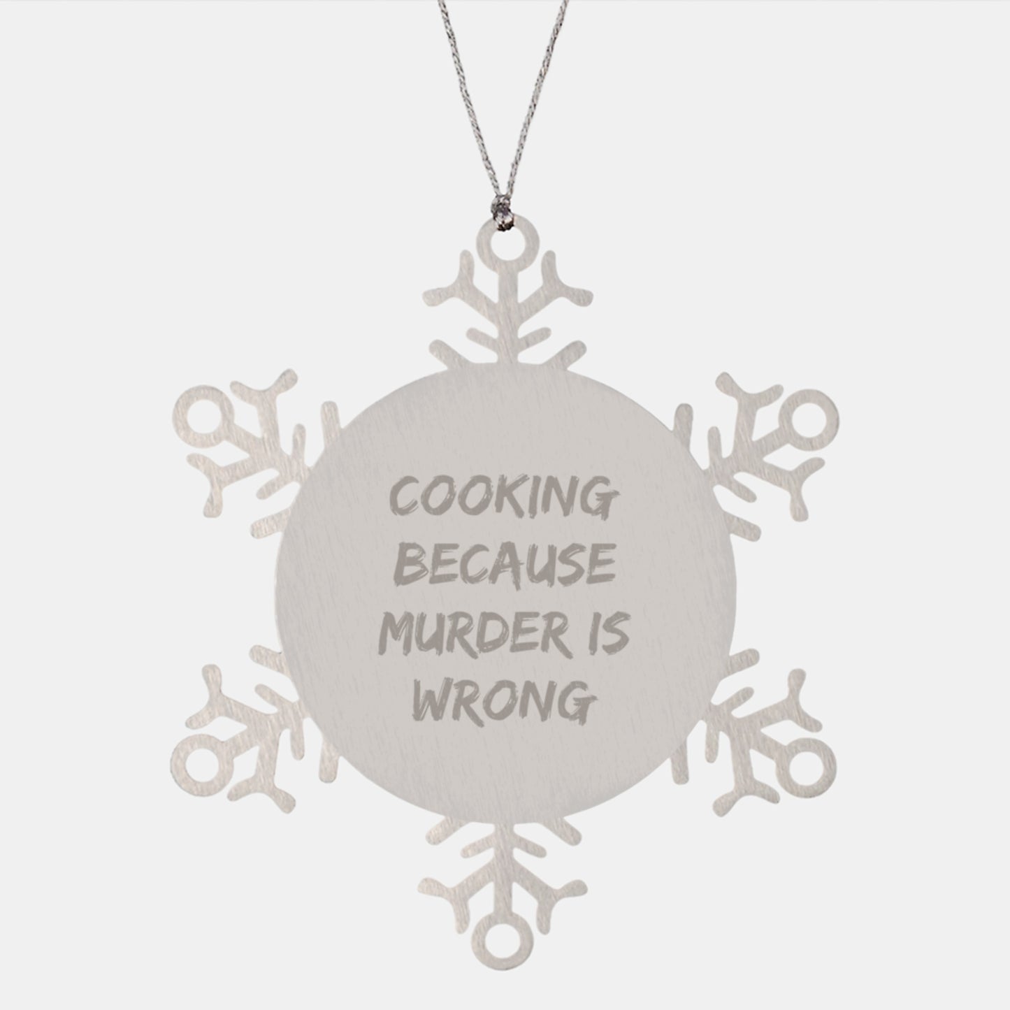 Cooking Gifts for Friends - Snowflake Ornament, Funny Quote, Stainless Steel, Shatterproof, Christmas Unique Gifts from Men, Women, Family - Image 1