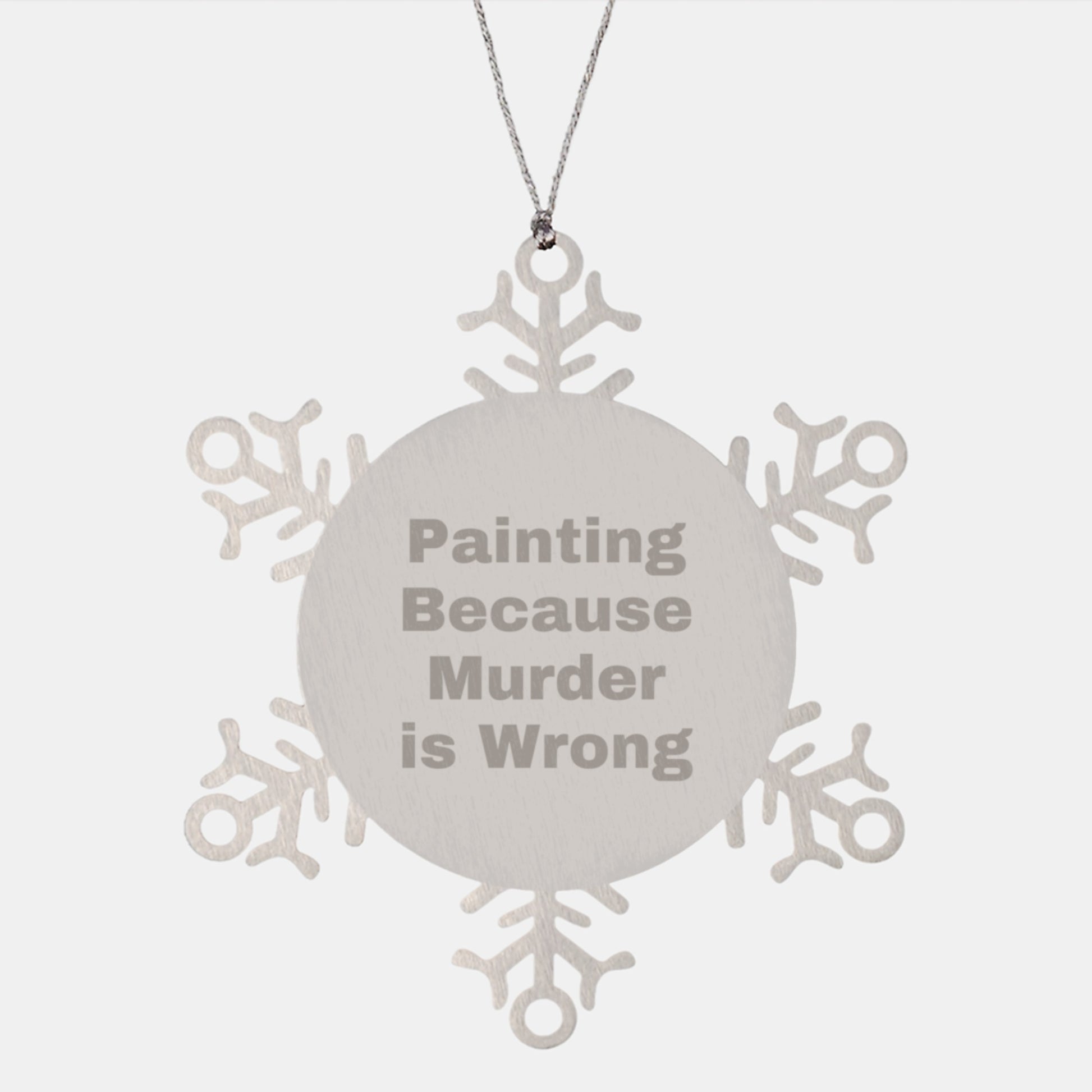 Funny Christmas Painting Gifts from Friends and Family for Painting Enthusiasts - Snowflake Ornament Made from Premium Stainless Steel - Image 1