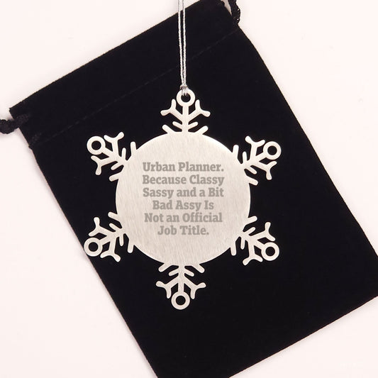 Urban Planner Snowflake Ornament Gifts from Friends, Unique Christmas Unique Gifts for Men or Women with Funny Quote Snowflake, Snowflake Ornaments, Christmas Decorations - Image 2
