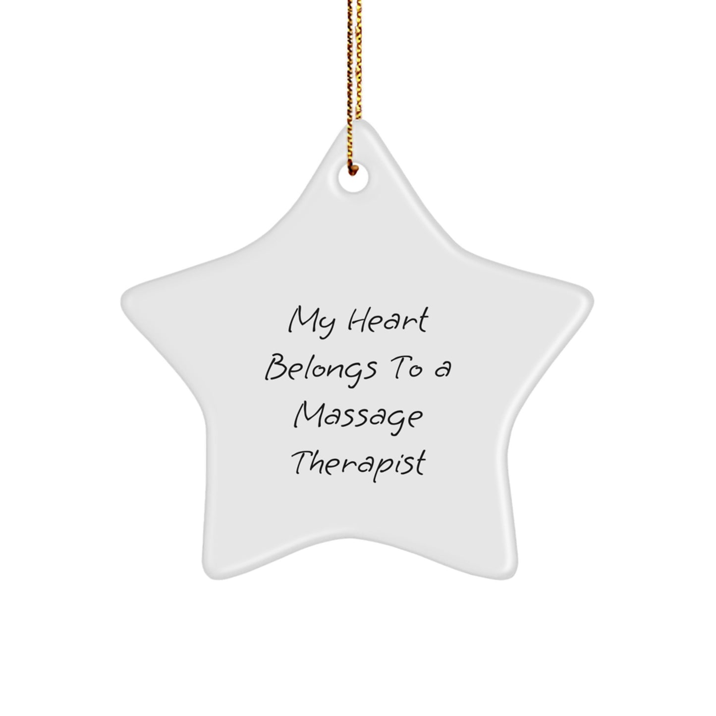 Funny Massage Therapist Gifts from Friends and Family, Star Ornament 'My Heart Belongs To A Massage Therapist' for Christmas Unique Gifts - Image 1
