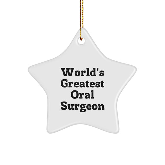 Funny Quotes for Oral Surgeon Gifts from Family Friends Christmas Unique Gifts Star Ornament - Image 1
