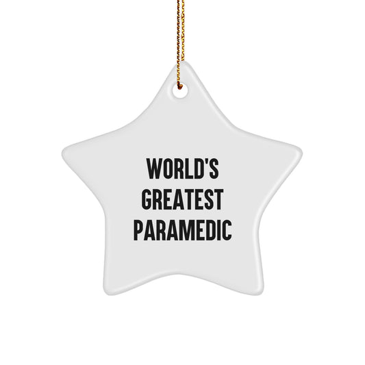Funny Rescue Worker Gifts for Men, World's Greatest Star Ornament, Rescue Worker Christmas Unique - Image 1