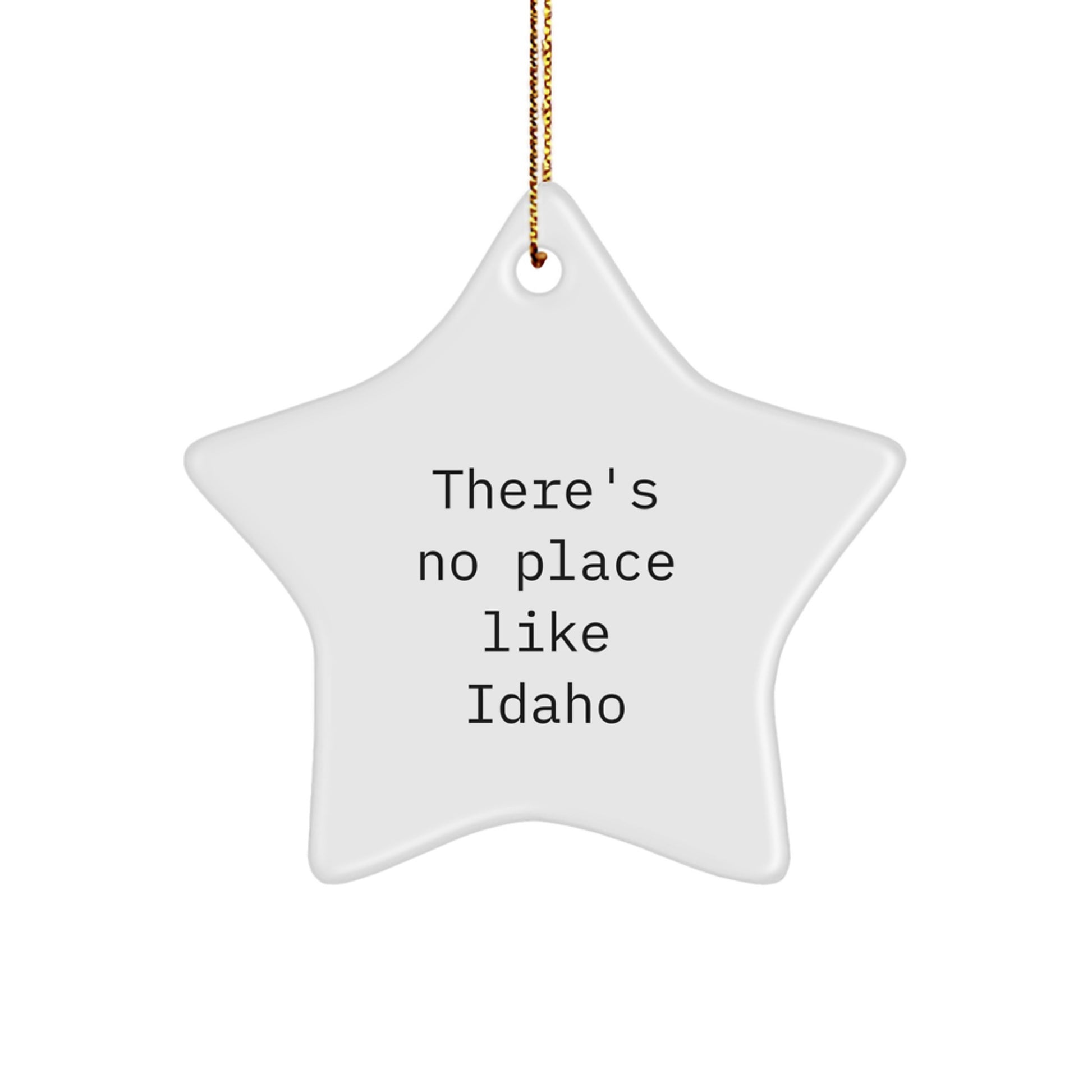 Funny Idaho Gifts from Friends, Idaho Star Ornament, 'There's No Place Like Idaho' Christmas Unique Gifts for Men, Women, Family - Image 1