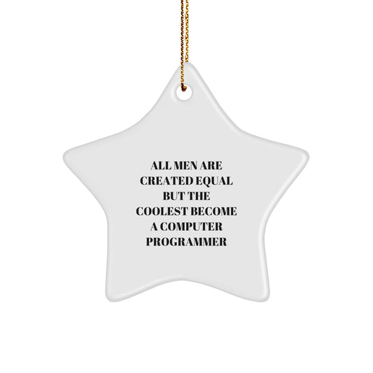 Funny Computer Programmer Gifts from Men, Star Ornament for Computer Programmer Friends on Christmas Unique Gifts - Image 1