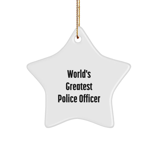 Funny Police Officer Star Ornament Gifts from Friends to Men, World's Greatest Police Officer Unique Christmas Unique Gifts - Image 1