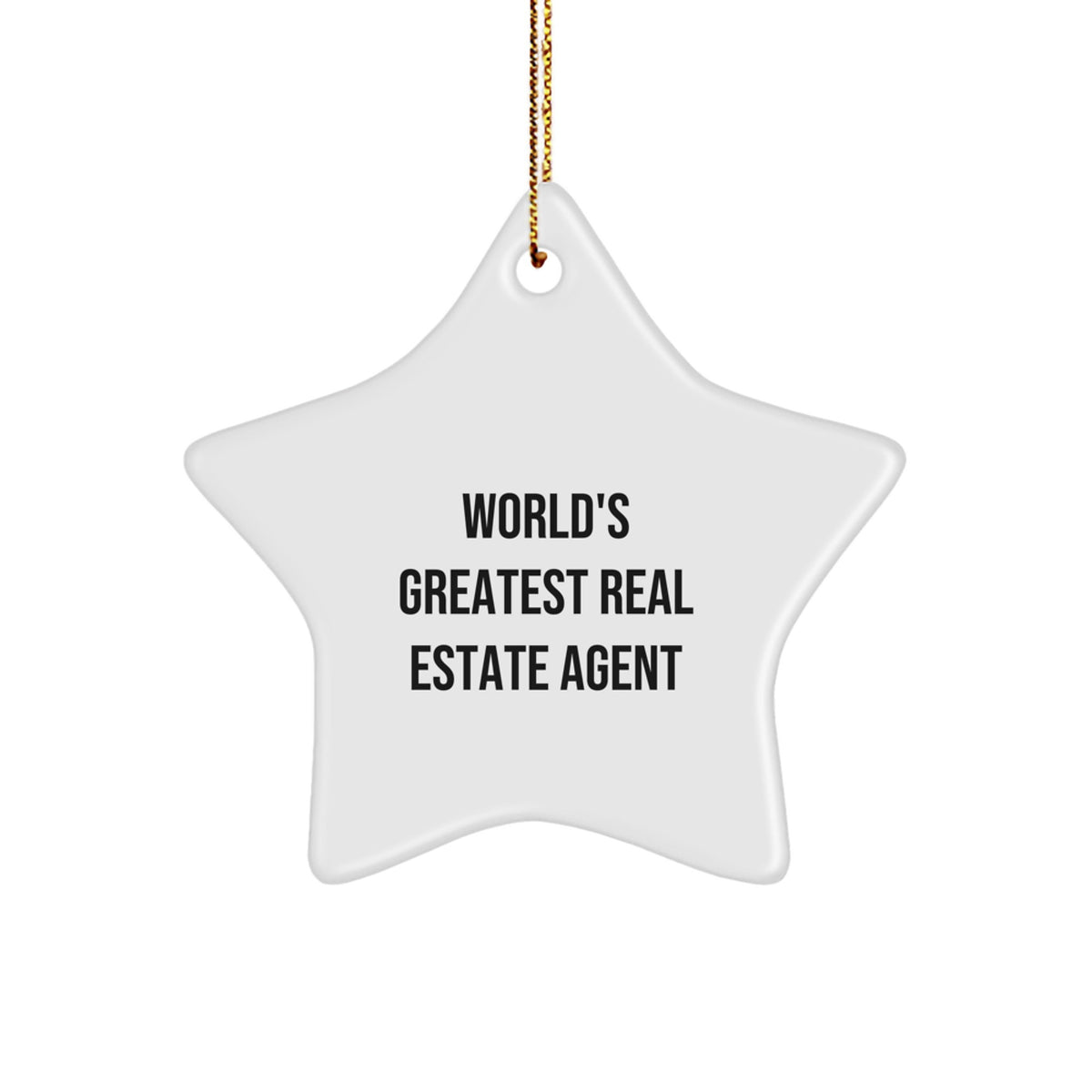 Christmas Gift World's Greatest Real Estate Agent Star Ornament - Image 1