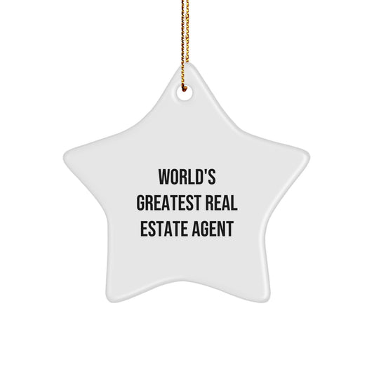 Christmas Gift World's Greatest Real Estate Agent Star Ornament - Image 1