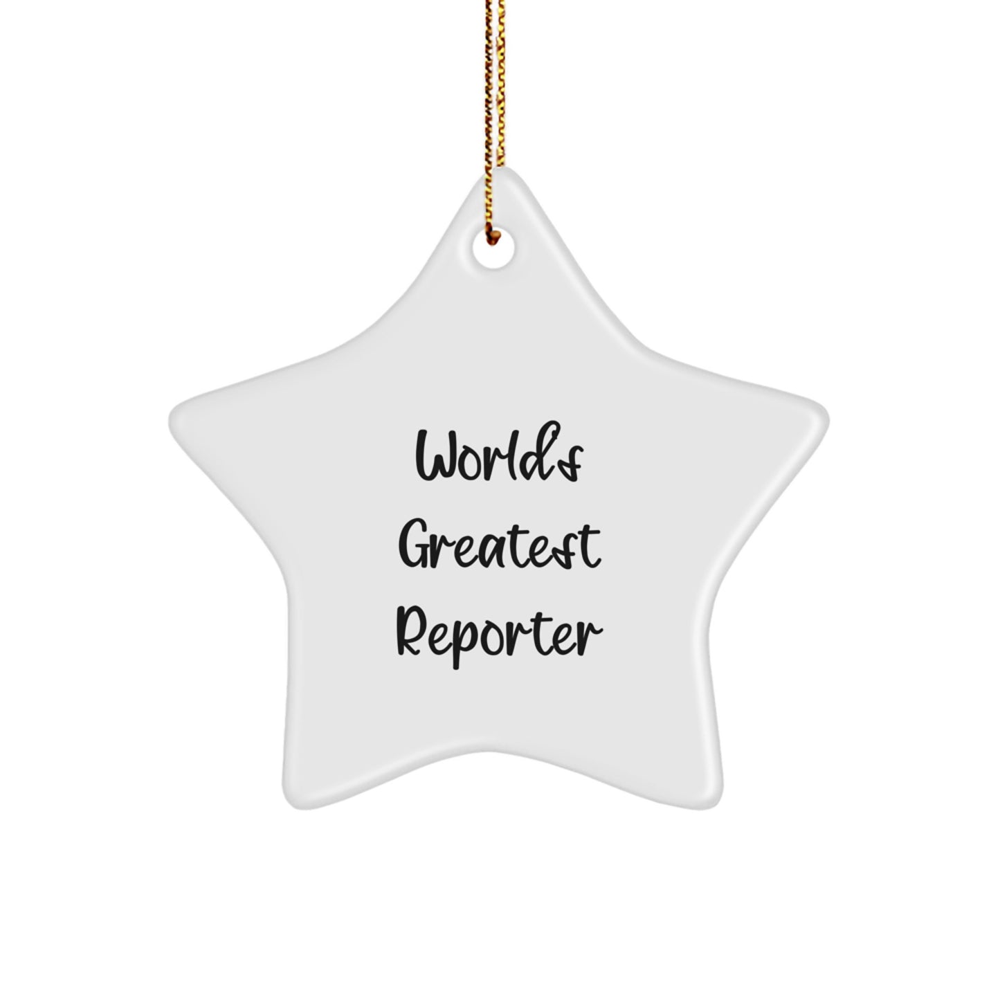 Funny World's Greatest Reporter Star Ornament Gifts for Men from Family - Image 1