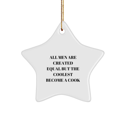 Funny Quote Star Cook Gifts for Men from Women Friends Family - Christmas Unique Star Ornament Decorations - Image 1