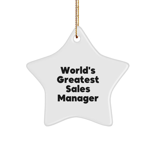 Funny Inspirational Gifts for Sales Manager World's Greatest Star Ornament, Unique Christmas Unique Gifts from Friends to Family, Star Shaped Decorations - Image 1