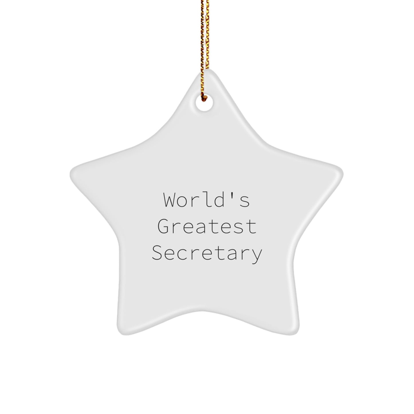 Funny Secretary Star Ornament Gifts from Friends for the World's Greatest Secretary at Christmas Time - Image 1