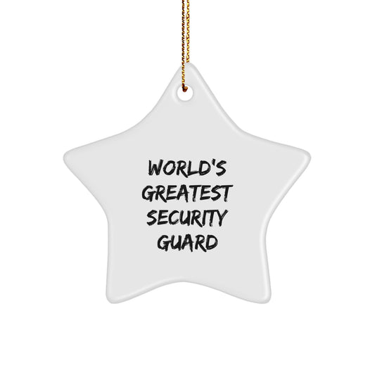 Funny Security Guard Star Ornament Gifts from Friends for Christmas - World's Greatest Security Guard Star Decoration - Image 1