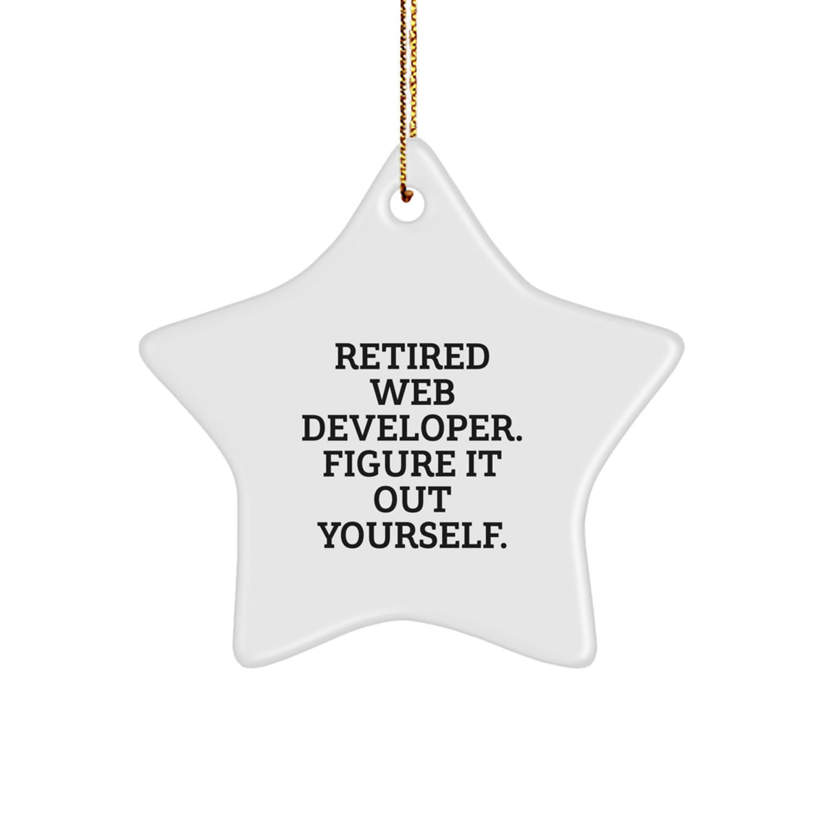Funny Web Developer Christmas Unique Gifts from Men to Friends Star Ornament with Retired Web Developer Quote Figure It Out Yourself - Image 1