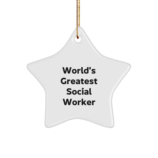 Christmas Gift for Her Present Social Worker Star Ornament - Image 1