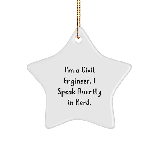 Funny Star Ornament for Civil Engineer Friends, Gifts from Coworkers, Christmas Unique Gifts for Men and Women - Image 1