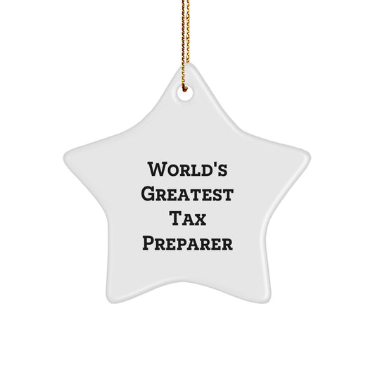 Tax Preparer Keepsake Christmas Ornament for Him White Durable Gift - Image 1