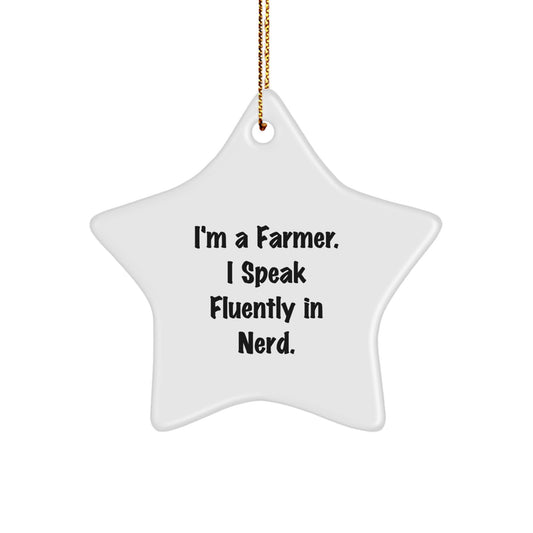 Funny Farmer Star Ornament Gifts from Friends and Family - Christmas Unique Presents for the genius Farmer - Image 1