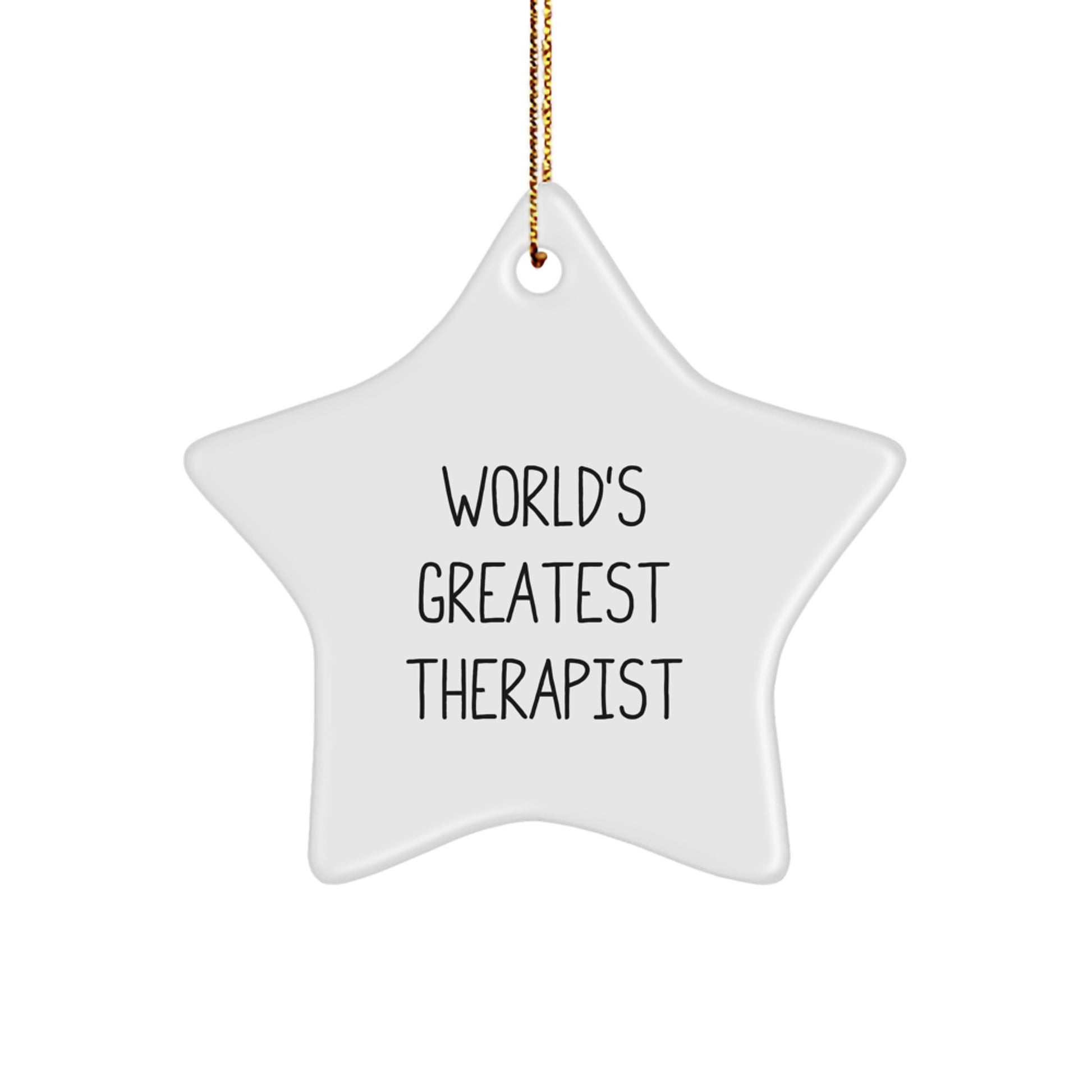 Funny World's Greatest Therapist Star Ornament Gifts from Friends to Therapist for Christmas Unique Gifts - Image 1