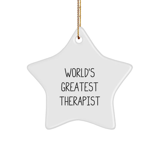 Funny World's Greatest Therapist Star Ornament Gifts from Friends to Therapist for Christmas Unique Gifts - Image 1