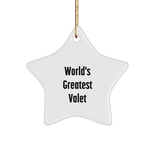 Funny World's Greatest Valet Gifts from Men for Men's Valet Room Decor, Star Ornament, Christmas Unique Gifts - Image 1