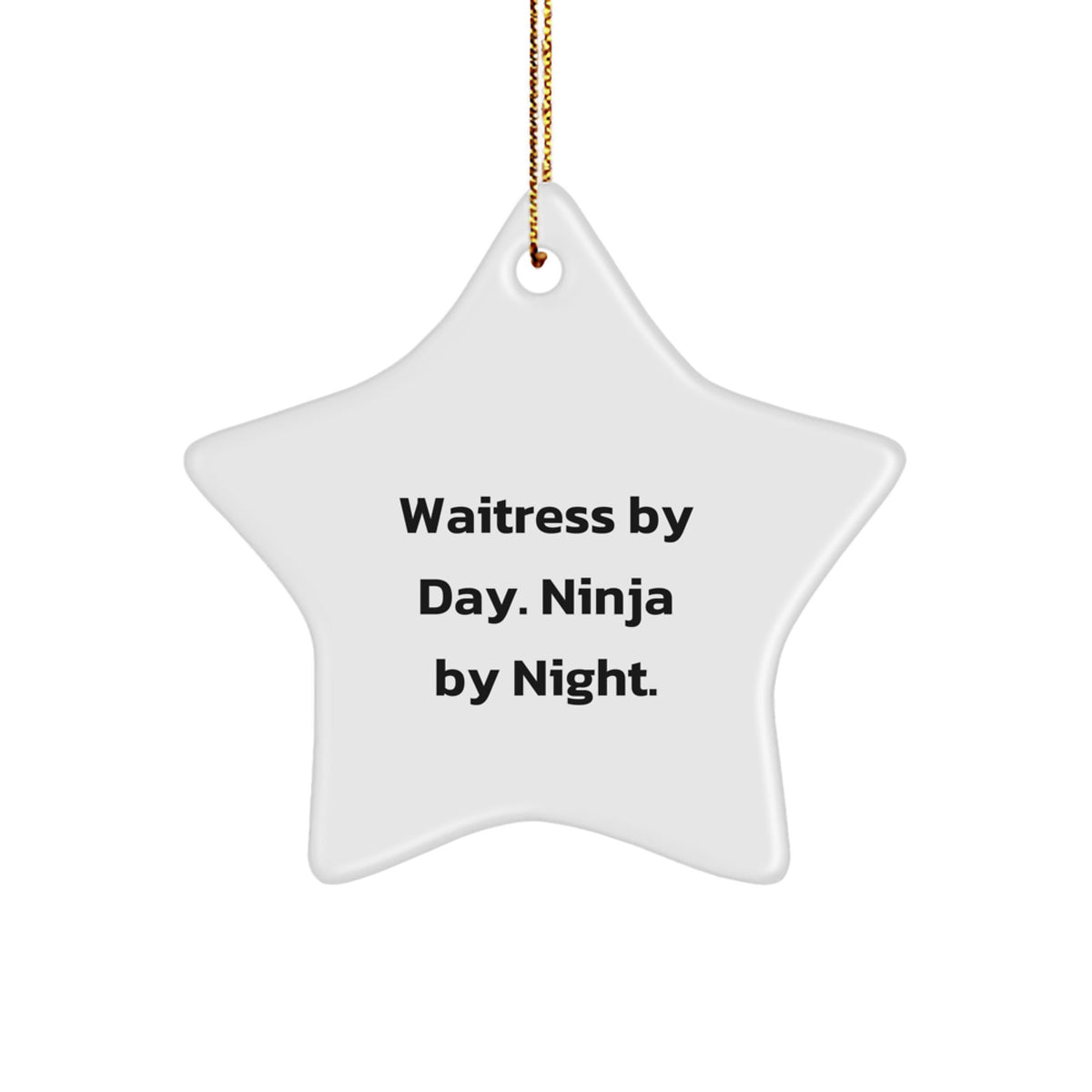 Waitress Star Christmas Ornament for Family Unique Gift – Ninja by Night - Image 1