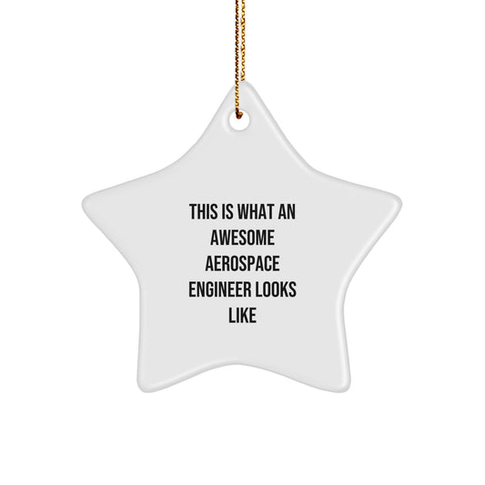 Cool Aerospace Engineer Star Ornament Gift for Friends Novelty Christmas - Image 1
