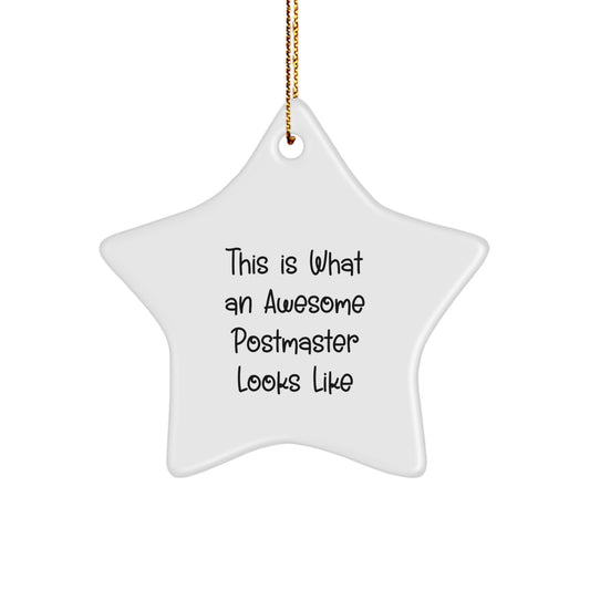 Cheeky Postmaster Star Ornament for Friends Novelty Christmas Unique Gift - Image 1