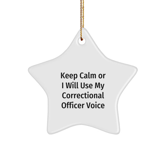 Correctional Officer Christmas Ornament Gift for Him - Keep Calm - Image 1