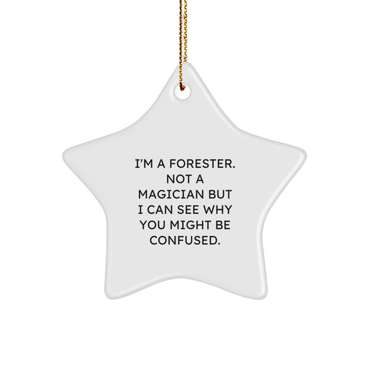 Funny Forester Gifts from Men Christmas Star Ornament for Forester Friends - Image 1