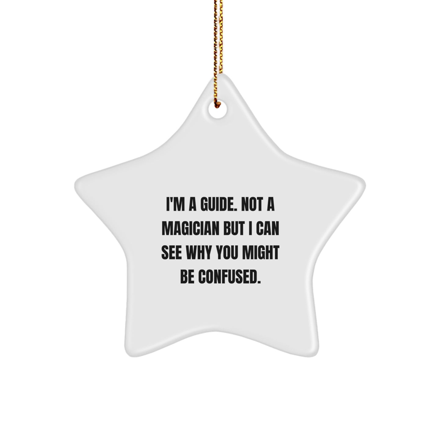 Funny Guide Gifts from Friends - Christmas Star Ornament for Guide Enthusiasts, Guide, Star, and Festive Decorations - Image 1