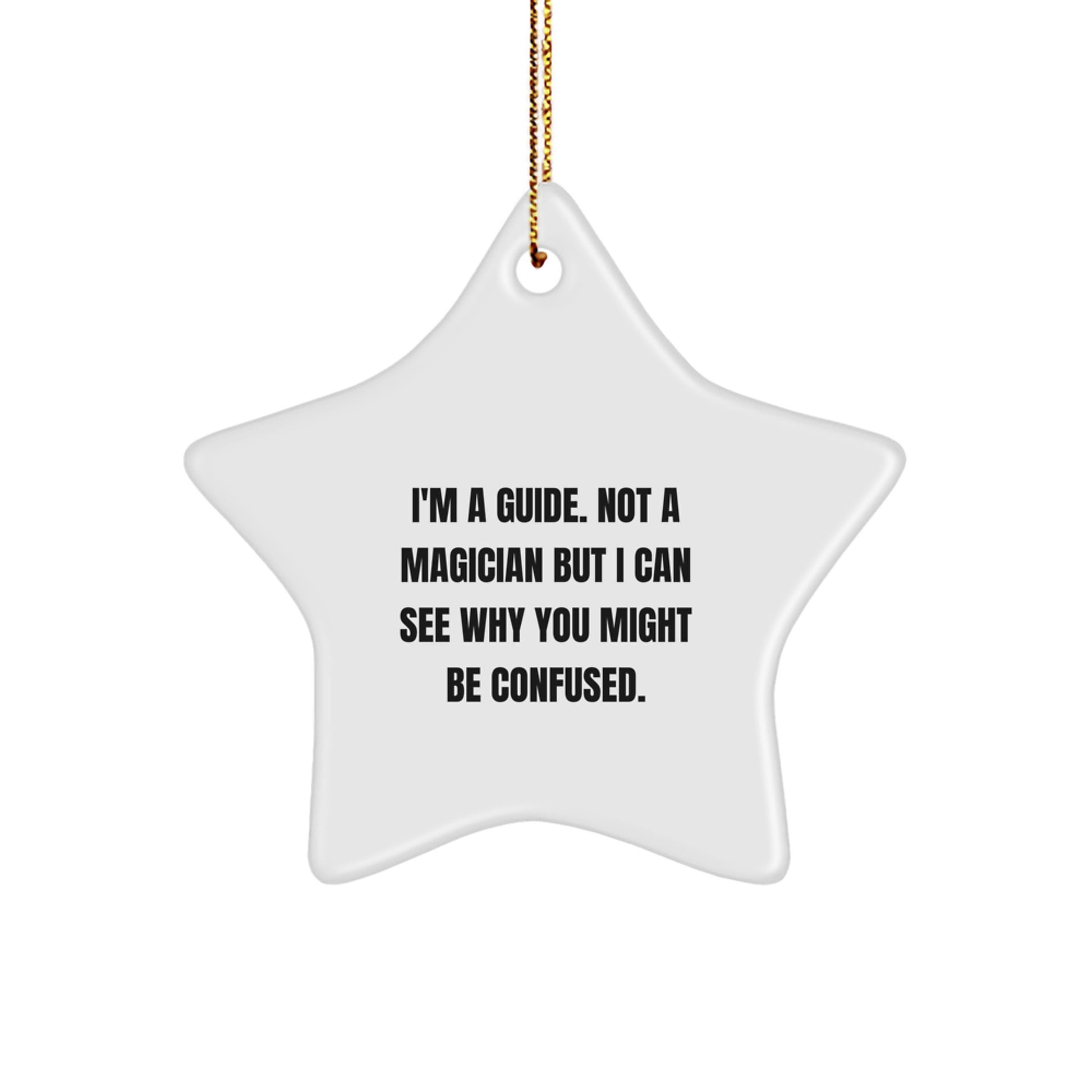 Funny Guide Gifts from Friends - Christmas Star Ornament for Guide Enthusiasts, Guide, Star, and Festive Decorations - Image 1
