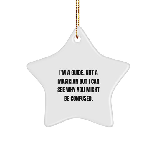 Funny Guide Gifts from Friends - Christmas Star Ornament for Guide Enthusiasts, Guide, Star, and Festive Decorations - Image 1