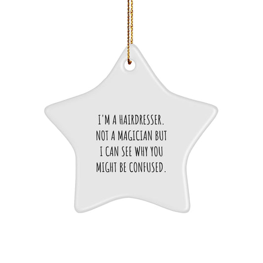 Surprise Hairdresser Star Ornament for Happy Kids Christmas Unique Gift - Image 1