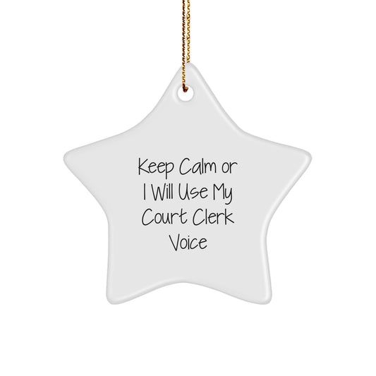 Christmas Gift for Her Court Clerk Star Ornament Present - Image 1