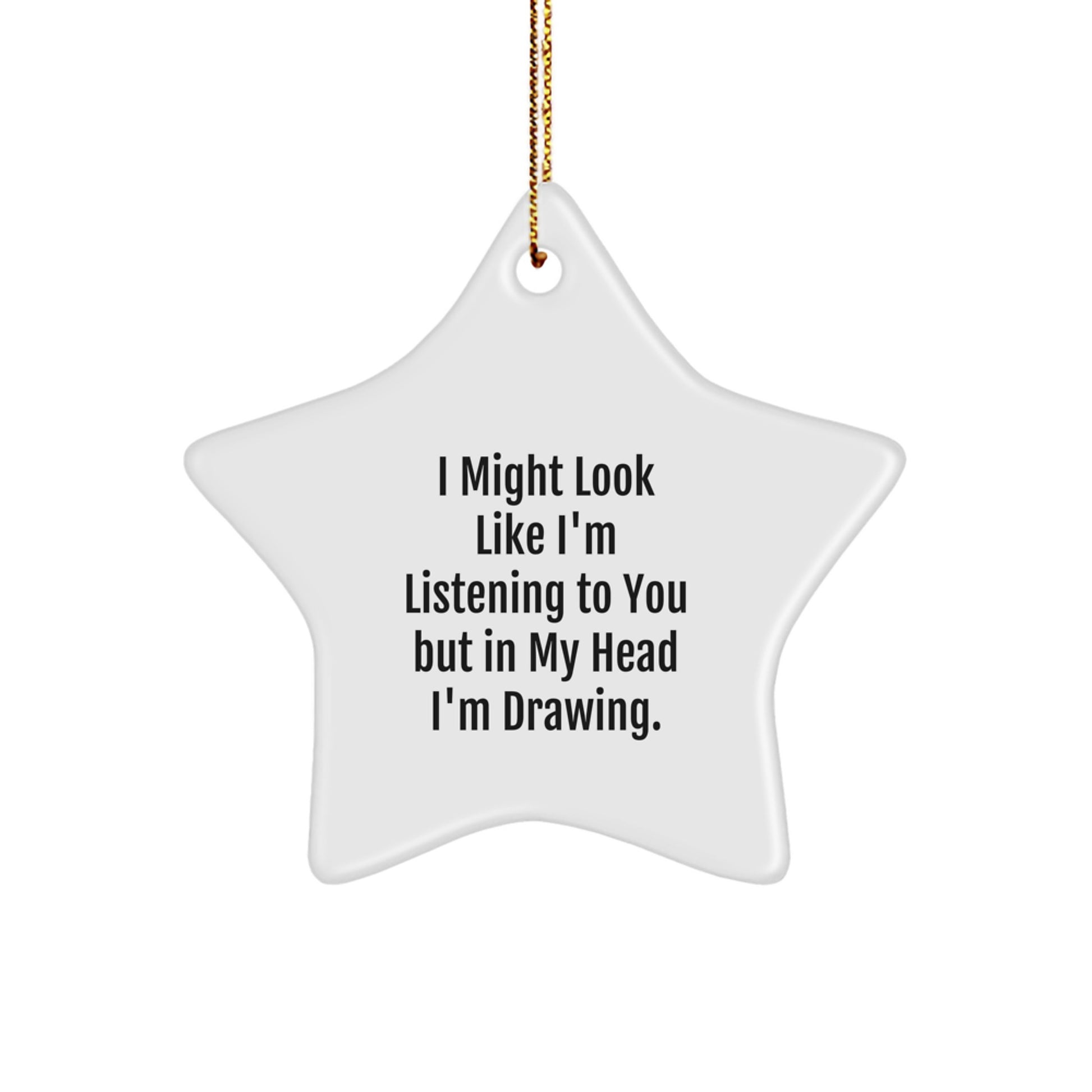 Funny Drawing Star Ornament Gifts from Family for Men and Women, Cute Christmas Unique Gift Ideas for Drawing Enthusiasts, Inspirational Star Ornament - Image 1
