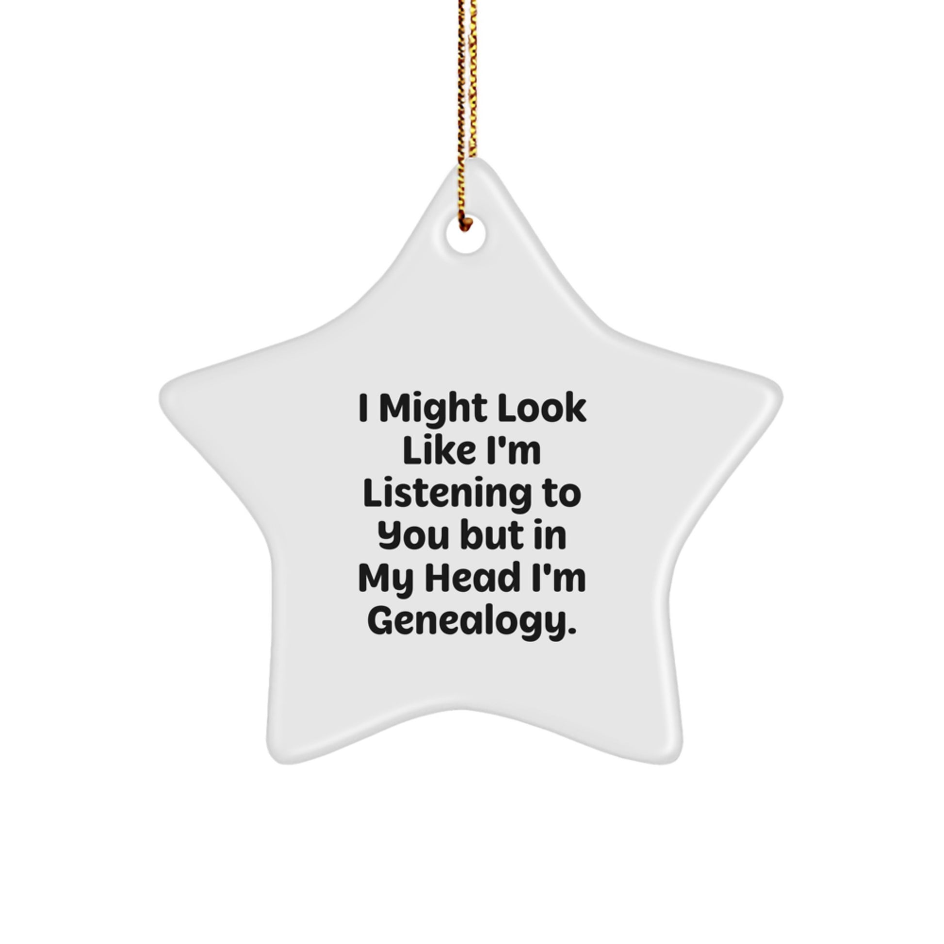 Genealogy Star Ornament Gifts from Friends for Women with In My Head I'm Genealogy Humor, Unique Christmas Decorations - Image 1