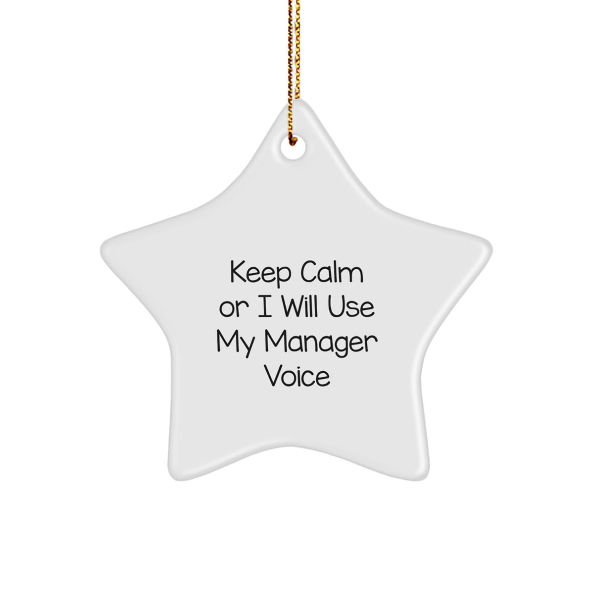 Funny Manager Gifts from Friends for Manager - Funny Star Ornament Keep Calm Or I Will Use My Manager Voice Christmas Unique Gifts - Image 1