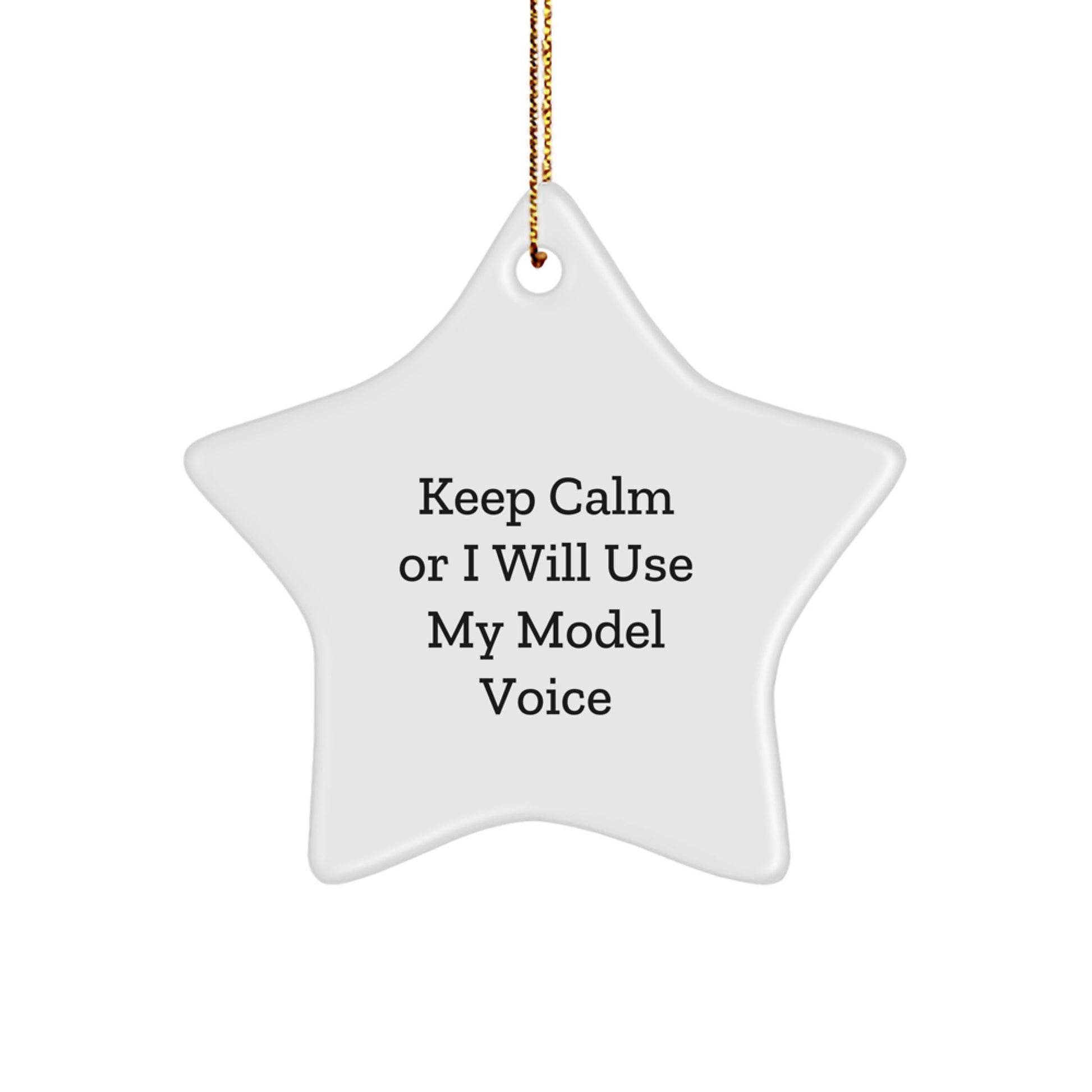 Funny Model Gifts for Christmas Unique Star Ornament - Keep Calm Or I Will Use My Model Voice Gifts from Men to Model Friends - Image 1